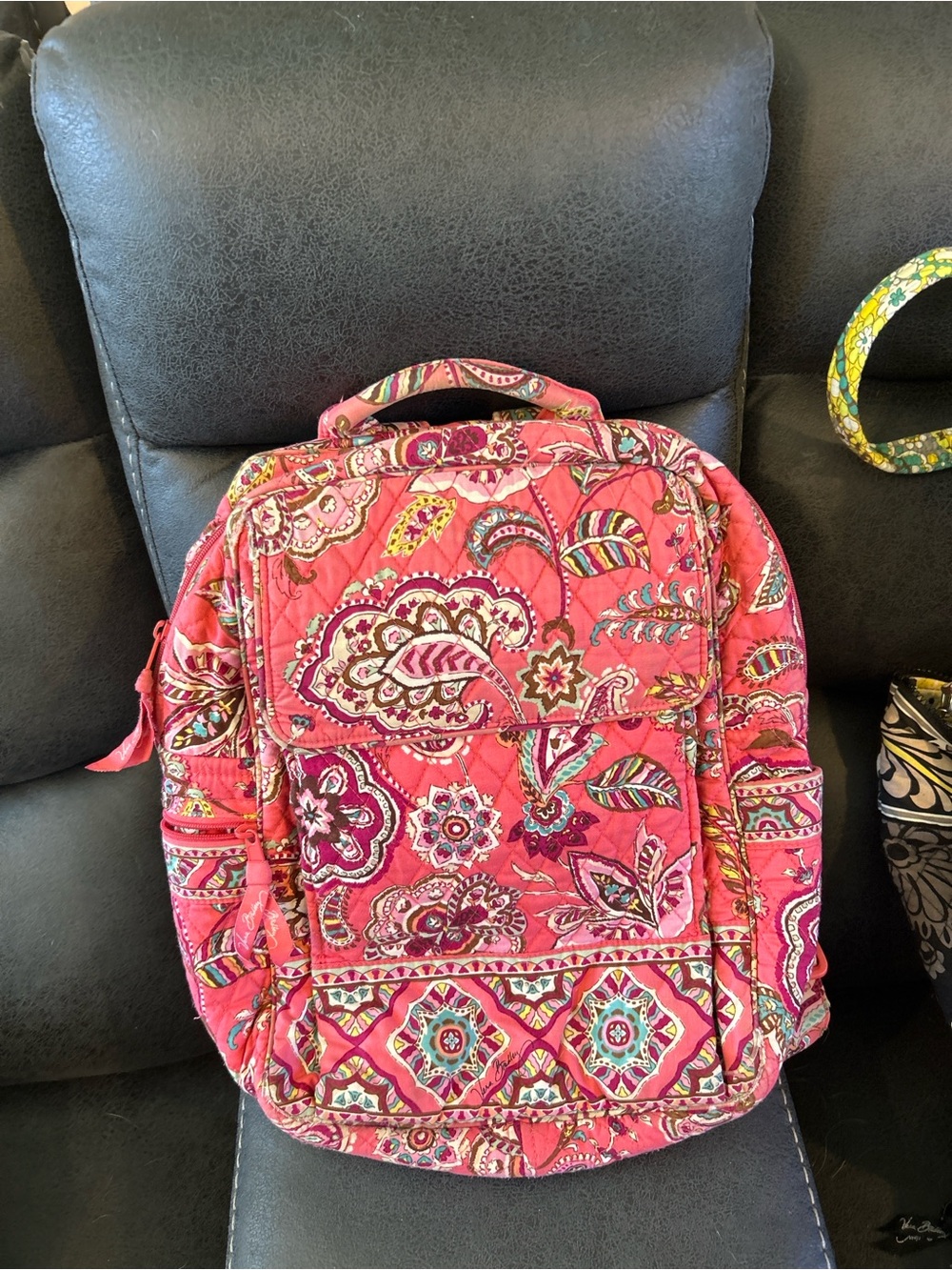Vera Bradley Quilted Floral Pattern Pink Backpack - Women's Backpack